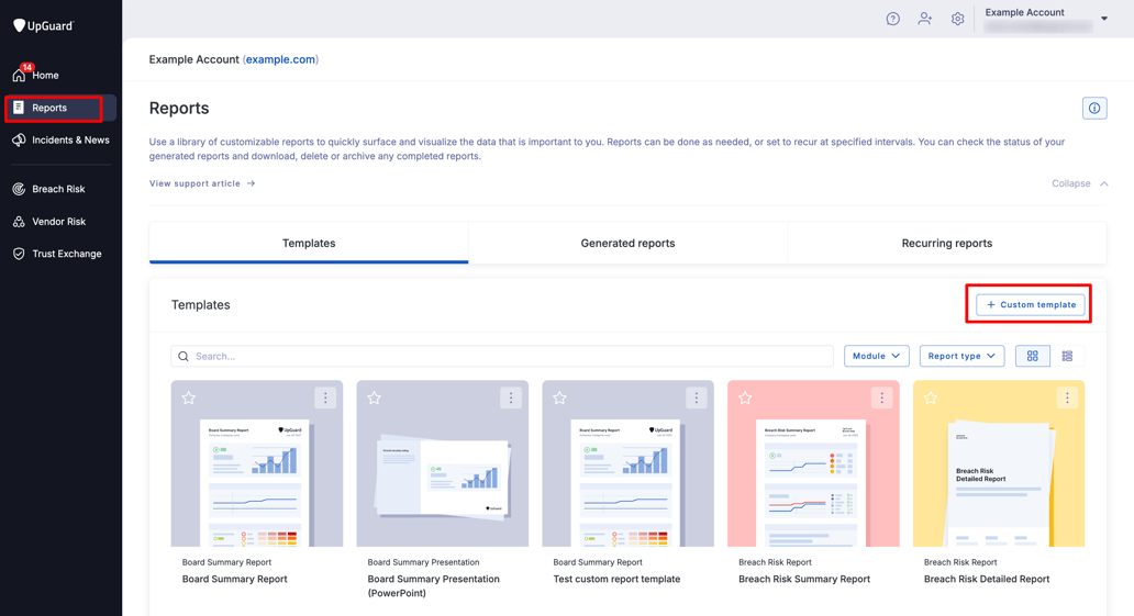 How to create a custom report template