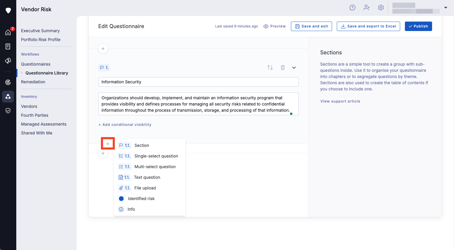 How to create a custom questionnaire