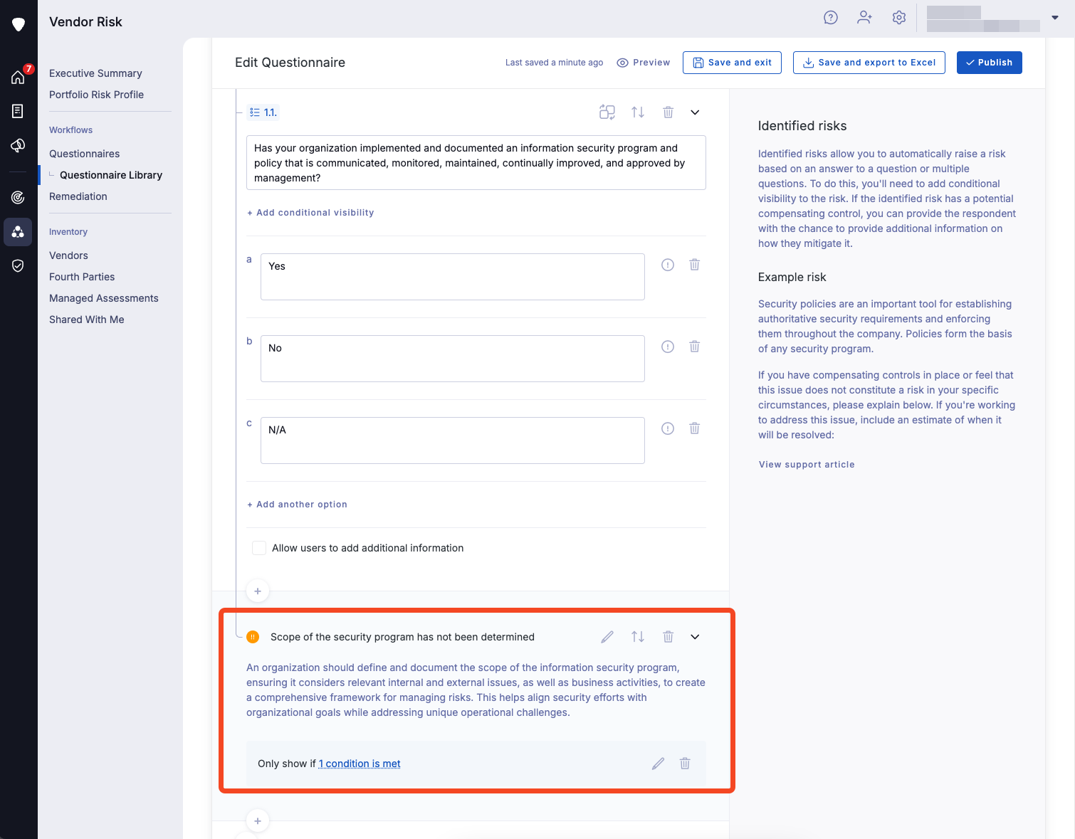 How to create a custom questionnaire