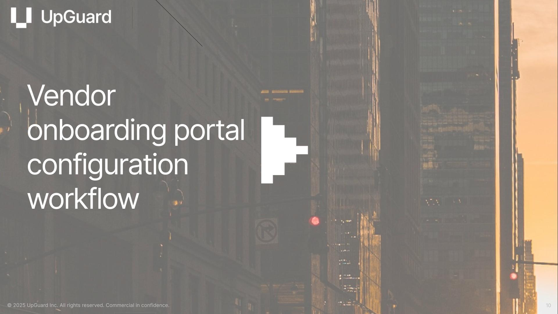 Vendor Onboarding Portal: Configuration Worklow