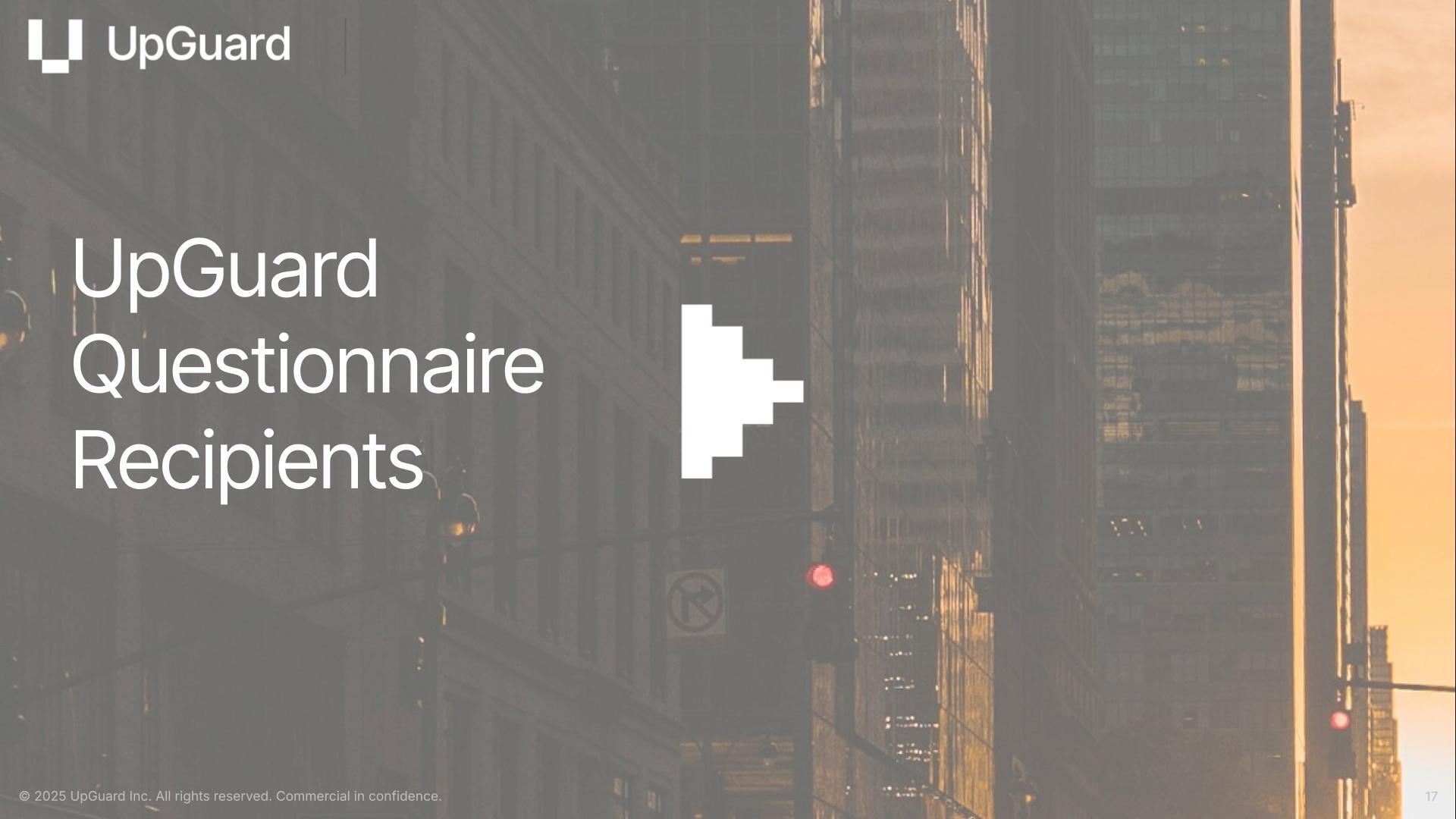 UpGuard Questionnaire Recipients